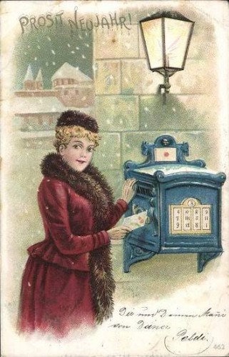 voyagée 1902, pli au coin droite-en haut, droite-en bas et gauche-en haut, bords endommagé, moyennement tâché, sinon bon état gelaufen 1902, Eckknick re.-oben, re.-unten Ok.jpg