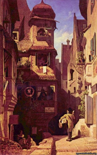 CarlSpitzwegDer Briefbote im Rosenthal(El cartero en Rosenthal-el valle de rosas).jpg