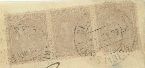 1889  TENERIFE  TO  HUDDERSFIELD  VIA  PLYMOUTH  SHIP  LETTER + LONDON .  OPENED  OUT  FOR  DISPLAY + FLAP  TRIMMED det.jpg