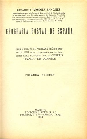 Geografía Postal de España. 1933. Ricardo Giménez Sánchez. Baja.jpg