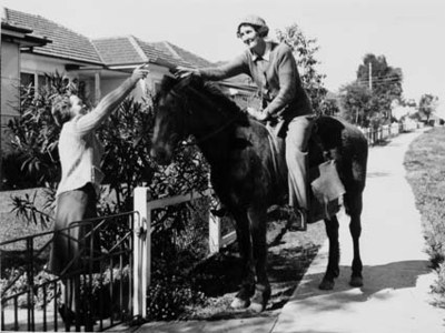 a caballo en 1950