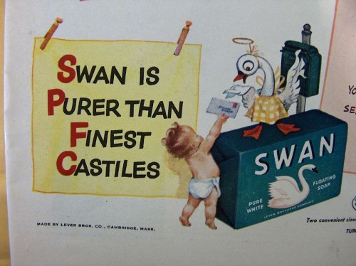 Vtg 1943 ~Ad~ Swan Dish Bath Soap Bar Letter Box Photo 5.jpg