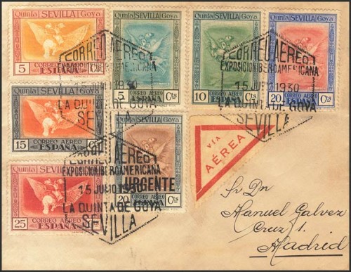 FALSO 517-22, 530. 1930. 5 cts, 10 cts, 15 cts, 20 cts, 25 cts y 20 cts urgente. SEVILLA a MADRID.jpg