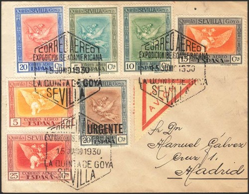 FALSO 1930. Diversos valores. Correo Aéreo de SEVILLA a MADRID.jpg