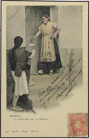 MURCIA. ESPAÑA. OFICIOS. El Cartero de la Huerta (COLOR 1900 CA.) Ok.jpg