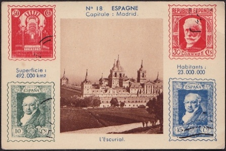 SPAIN LATE 1800'S VICTORIAN PHILATELIC TRADE CARD STAMP ADVERTISING - FRANCE 300.jpg