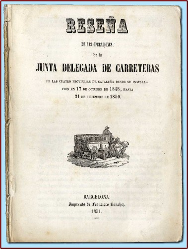 Portada Informe Junta de Carreteras, 1851