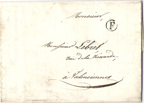 1837:<br />This letter has been put in the mailbox of  HAVELUY depending on the main post office located in  VALENCIENNES. Here, also, no post marks and no tax.