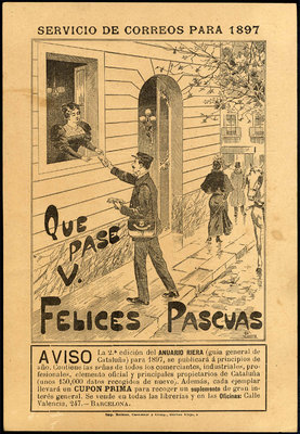 Felicitación del Cartero - 1897 Anverso de la cartulina