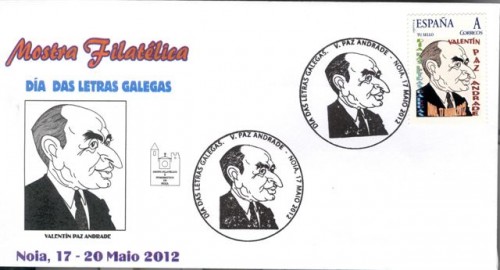 Sello personalizado. Noia. 2012. Valentín Paz Andrade. Sobre. Anverso. Baja.jpg