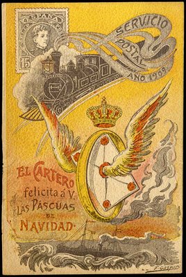 Felicitación del Cartero - 1909 Tarjeta Postal