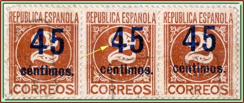 744, tira con sello central &quot;chato&quot; en carta Certificada, detalle
