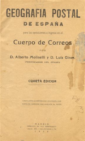 Geografía Postal de España. Alberto Molinelli. 1920. Cuarta edición. Baja.jpg