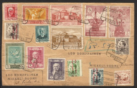 SPAIN 1932 AIRMAIL REG ENV VITORIA TO MIKKELI FINNLAND Ok.jpg