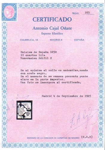 Certificado entero con firma sobre el sello