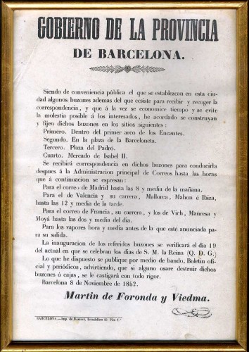 Edicte Busties Barcelona - 1852