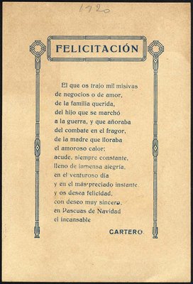 Felicitación del Cartero - 1920-dors