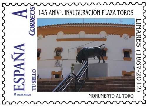 Sello personalizado. Linares. 2012. Monumento al Toro.jpg