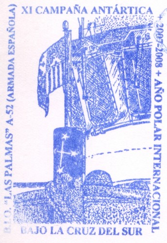 Correo Polar. 2008-01-21. XI Campaña Antártica. Marca 1.jpg