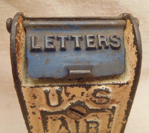 Antique Painted Cast Iron Letter Box Still Bank U.S. Air Mail Letter my12-296 1.jpg