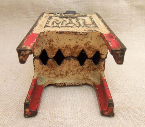 Antique Painted Cast Iron Letter Box Still Bank U.S. Air Mail Letter my12-296 4.jpg