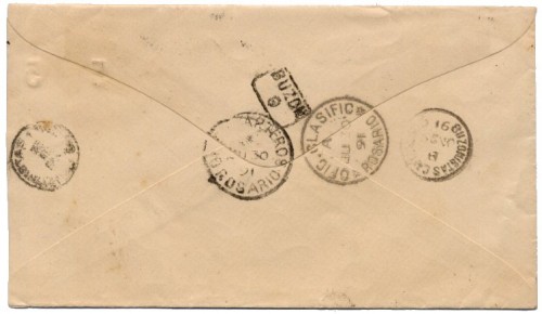 ARGENTINA 5 cent ON 8¢ PSE BUZON-ROSARIO CARTEROS B10-S24.jpg