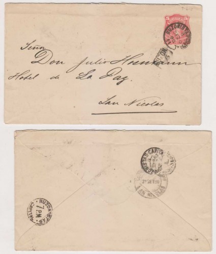 ARGENTINA 1890 PS ENVELOPE H&G B7a VR s5 BUZONISTAS 11 Cds BUZON 25 VF.jpg