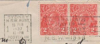Australia 1937 with 2X2d KGV stamps posted in pillar box-150th Anniv.celebration det Ok.jpg