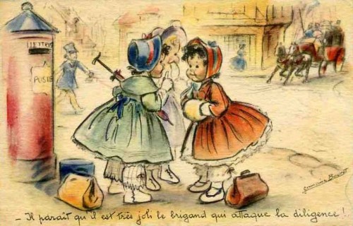 BOURET Germaine - carte d´époque - original - enfant - boite aux lettres - diligenc Ok.jpg