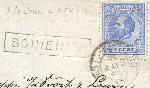 brief 1882,treinstempel SCHIEDAM, traject AMST-ROTTERD a det Ok.jpg