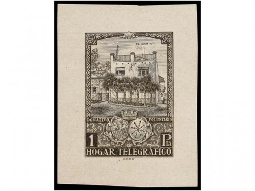 BENEFICENCIA. HUERFANOS TELEGRAFOS. Ed.12. 1 pta. negro PRUEBA DE PUNZON.jpg