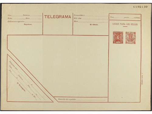 ESPAÑA ENTEROS POSTALES. Ed.1. TELEGRAMAS. 50 cts. 5 cts. y 1 pta. 5 cts..jpg