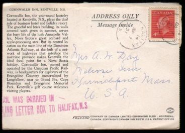 Canada Cornwallis Inn Kentville NS Folkard view 614 - Travelling Letter Box RPO Ok.jpg