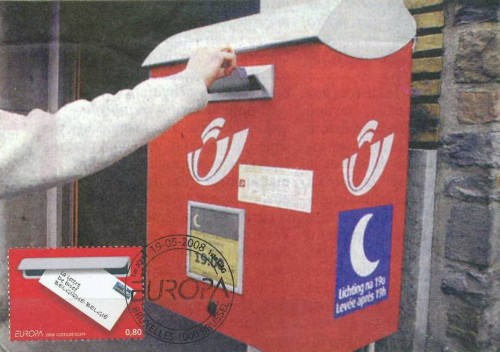 CMAX 3775-79, 2008, MB, Belgique, EUROPA CEPT, la lettre, boîte aux lettres.jpg