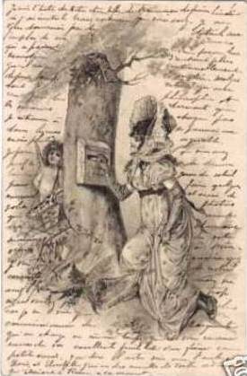 Cp avec ANGELOT et femme boite aux lettres cpa GAUFREE Ok.jpg