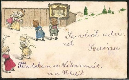 CPA spielende Kinder werfen einen Brief in den Post-Briefkasten Ok.jpg