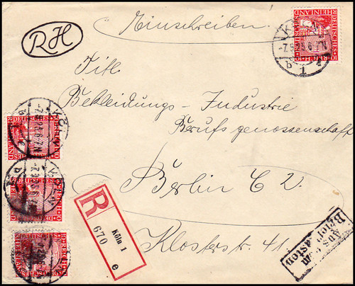 DR Nr. 373 4x a. R-Bf. m.Ra2 Aus dem Briefkasten v.Köln n. Bln. 1925 (712).jpg