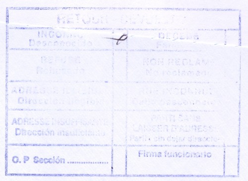 Marca de devolución. Torrejón de Ardoz. Retour - Devuelto. 2012-10-03.jpg