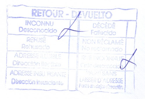Marca de devolución. Oviedo C.S.R.. Devuelto - Retour. 2012-10-02. Azul. Reverso.jpg