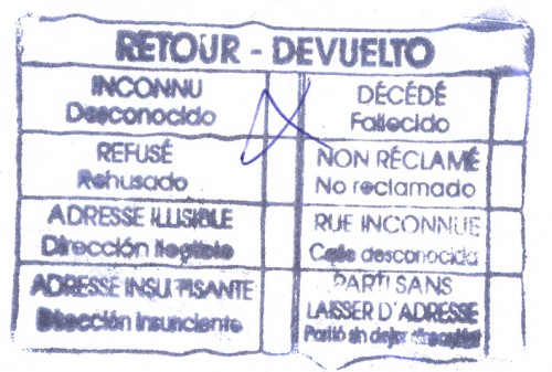 Marca de devolución. Oviedo C.S.R.. Devuelto - Retour. 2012-10-02. Violeta. Reverso.jpg