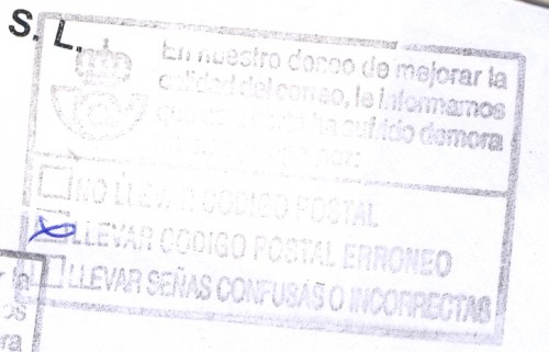 Marca de devolución. Sa Pobla. Demora en la entrega. 2012-10-16. Negro. Anverso.jpg