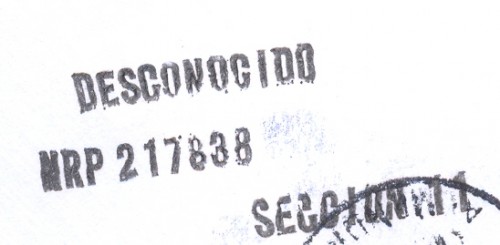 Marca de devolución. Almendralejo. Desconocido. NRP 217838. Seccion 11. 2012-10-17. Negro. Reverso.jpg