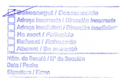 Marca de devolución. Olot. Causas de devolución. 2012-10-17. Azul. Reverso.jpg