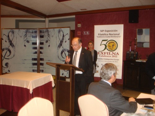 Fernando Herce, Presidente del comité organizador y Presidente de la Federación Riojana de Sociedades Filatélicas.