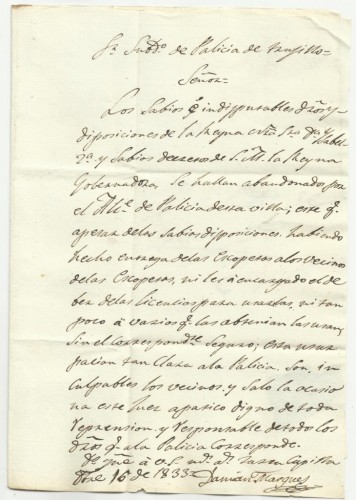 Texto interior de la carta
