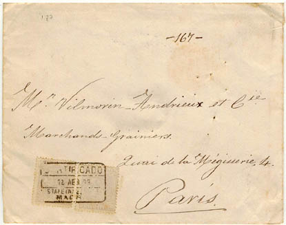 1889. Certificado Madrid-Paris. 16 Abril