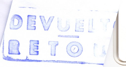 Marca de devolución. Zaragoza U.R.8. Devuelto. Retour. 2012-10-31.jpg