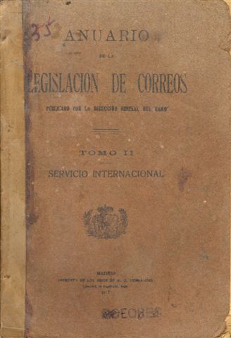 Anuario de la Legislación de Correos. Tomo II. Servicio Internacional.1917. Baja.jpg