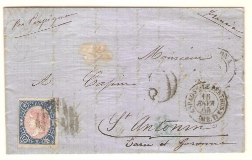 12 ctos. 1865 - variedad 70 it -- BCN a Francia--Saint Antonin Noble Val - TARN ET GARONNE.jpg