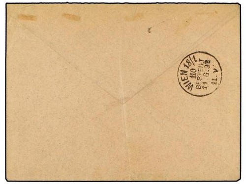 1892. TORREJONCILLO (Cáceres) a VIENA. 10 cts. y 15 cts. Mat. circular ESTACION TELEGRAFICA TORREJONCILLO en violeta. RARÍSIMA Rev.jpg